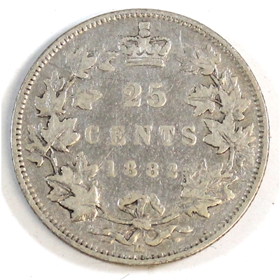 1882H Canada 25-cents Fine (F-12) $