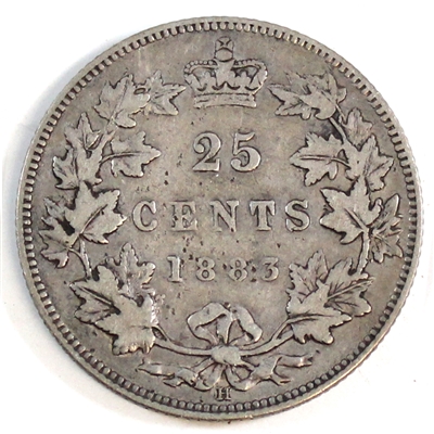 1883H Canada 25-cents F-VF (F-15) $