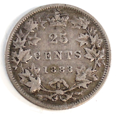 1888 Canada 25-cents F-VF (F-15) $