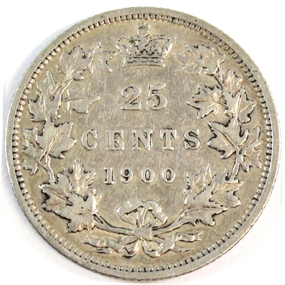 1900 Canada 25-cents F-VF (F-15)