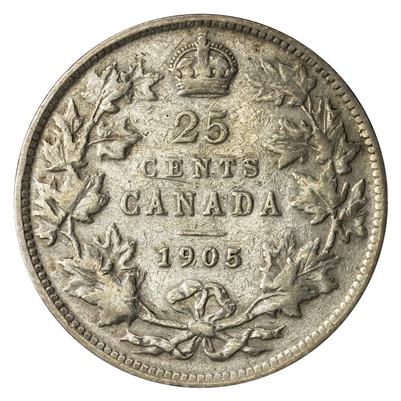 1905 Canada 25-cents Fine (F-12)