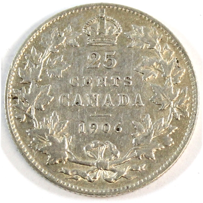 1906 Canada 25-cents F-VF (F-15) $