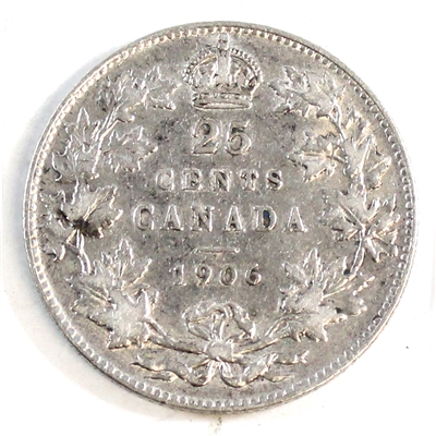 1906 Canada 25-cents Very Fine (VF-20) $