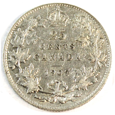 1907 Canada 25-cents Very Fine (VF-20) $