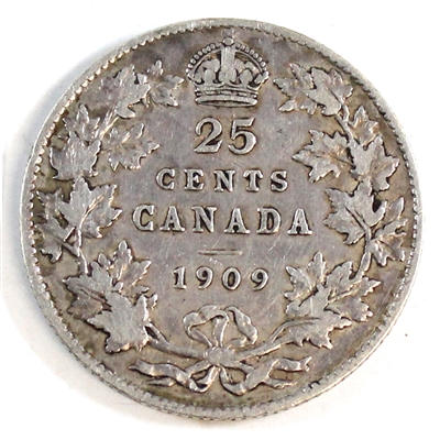 1909 Canada 25-cents Fine (F-12)