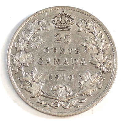 1910 Canada 25-cents VF-EF (VF-30) $