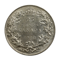 1913 Canada 25-cents EF-AU (EF-45) $