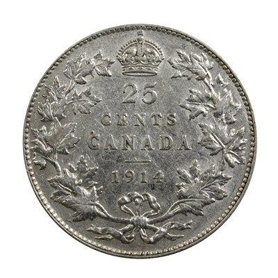 1914 Canada 25-cents VF-EF (VF-30) $