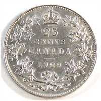 1929 Canada 25-cents EF-AU (EF-45) $