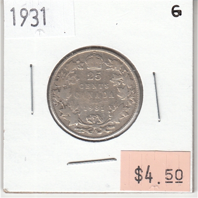 1931 Canada 25-cents Good (G-4)