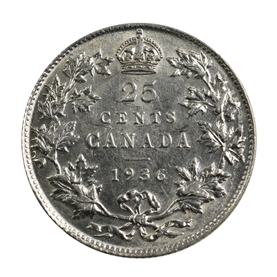 1936 Canada 25-cents EF-AU (EF-45) $