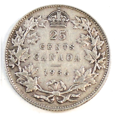 1936 Canada 25-cents Very Fine (VF-20)