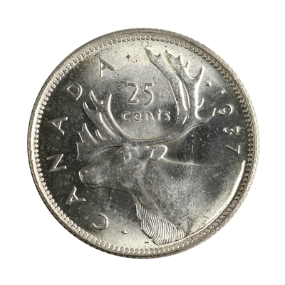 1937 Canada 25-cents Choice Brilliant Uncirculated (MS-64) $