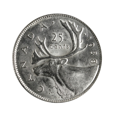 1938 Canada 25-cents AU-UNC (AU-55) $