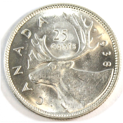 1938 Canada 25-cents Uncirculated (MS-60) $