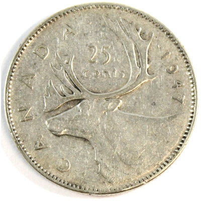 1947 Dot Canada 25-cents Fine (F-12) $