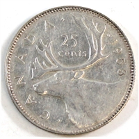 1953 Large Date NSS Canada 25-cents VF-EF (VF-30)
