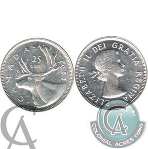 1953 Small Date SS Canada 25-cents EF-AU (EF-45)
