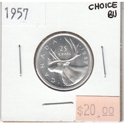 1957 Canada 25-cents Choice Brilliant Uncirculated (MS-64)