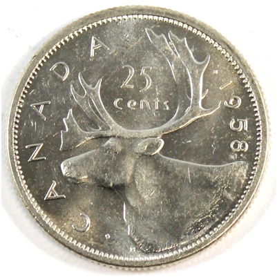 1958 Canada 25-cents UNC+ (MS-62)