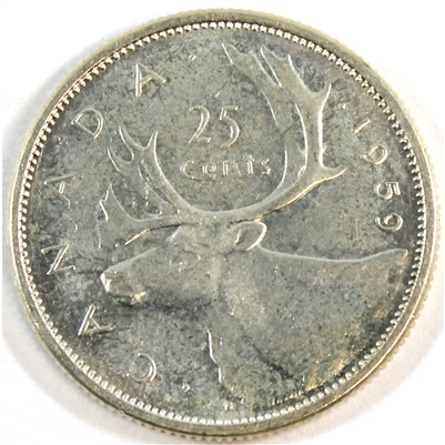 1959 Canada 25-cents AU-UNC (AU-55)