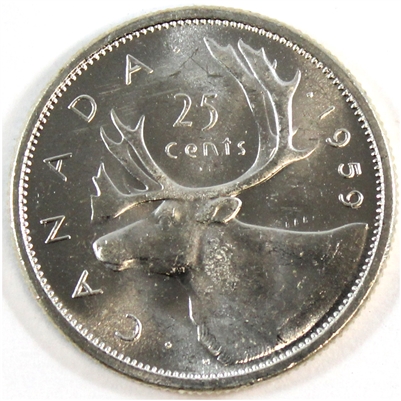 1959 Canada 25-cents Choice Brilliant Uncirculated (MS-64)