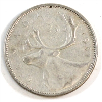 1961 Canada 25-cents Circulated