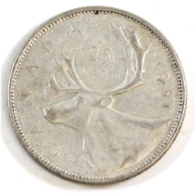 1961 Canada 25-cents Circulated