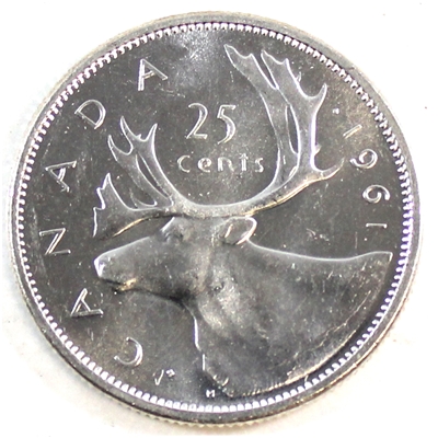 1961 Canada 25-cents UNC+ (MS-62)