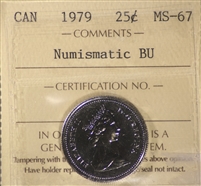 1979 Canada 25-cents ICCS Certified MS-67 NBU