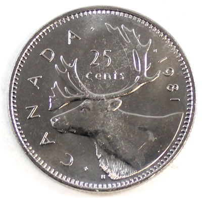 1981 Canada 25-cents Brilliant Uncirculated (MS-63)