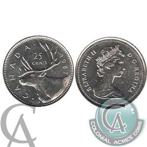 1987 Canada 25-cents Brilliant Uncirculated (MS-63)