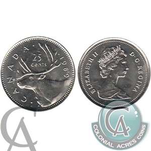 1989 Canada 25-cents Brilliant Uncirculated (MS-63)