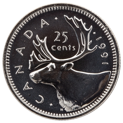 1991 Canada 25-cents Proof Like