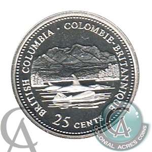 1992 British Columbia Canada 25-cents Silver Proof