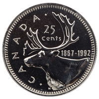 1992 Caribou Canada 25-cents Proof Like (Mint Set Issue Only)