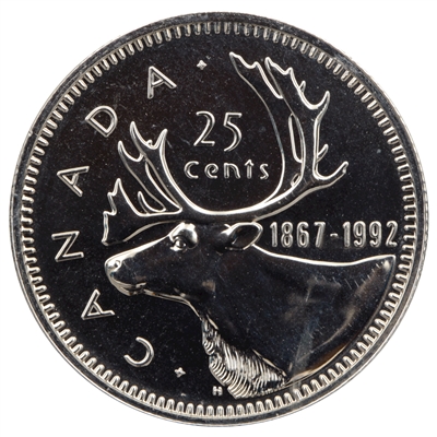 1992 Caribou Canada 25-cents Proof Like (Mint Set Issue Only)