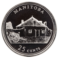 1992 Manitoba Canada 25-cents Proof Like