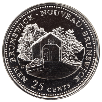 1992 New Brunswick Canada 25-cents Proof Like