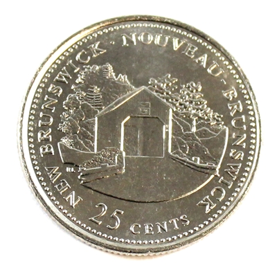 1992 New Brunswick 180 Rotation Canada 25-cents Brilliant UNC. (MS-63) $