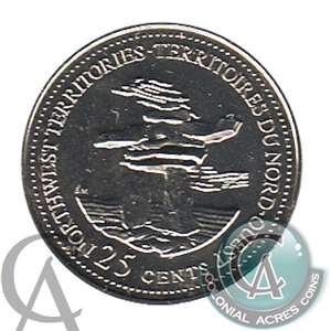 1992 Northwest Territories Canada 25-cents Proof Like