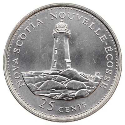 1992 Nova Scotia Canada 25-cents Brilliant Uncirculated (MS-63)