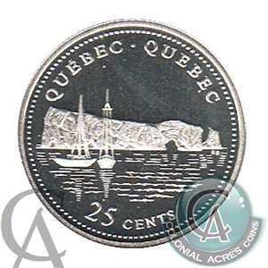 1992 Quebec Canada 25-cents Silver Proof