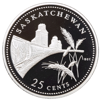 1992 Saskatchewan Canada 25-cents Silver Proof