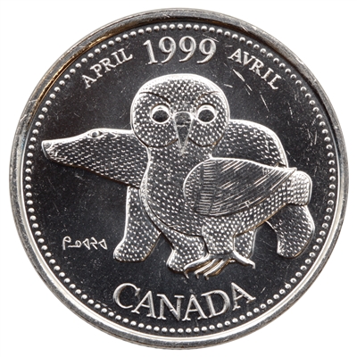 1999 April Canada 25-cents Brilliant Uncirculated (MS-63)