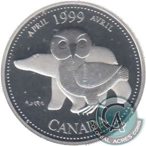 1999 April Canada 25-cents Silver Proof