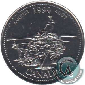 1999 August Canada 25-cents Proof Like