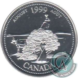 1999 August Canada 25-cents Silver Proof