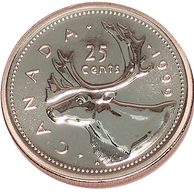 1999 Caribou Canada 25-cents Specimen
