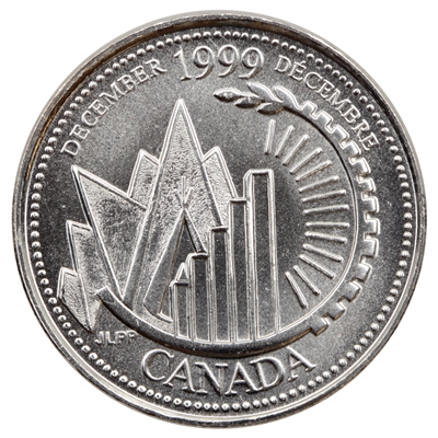 1999 December Canada 25-cents Brilliant Uncirculated (MS-63)
